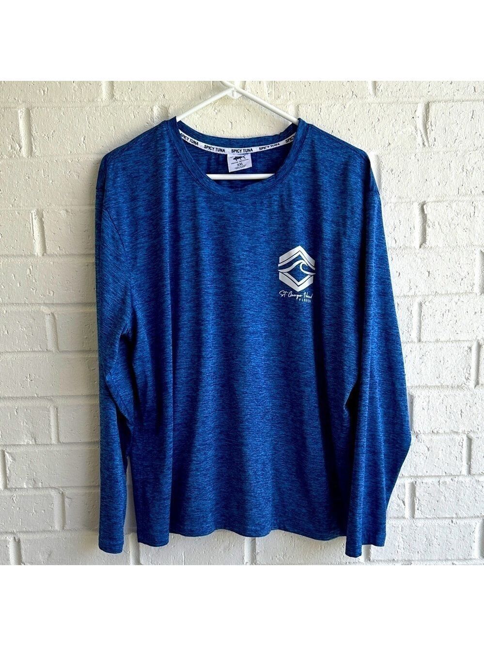 Spicy Tuna Coastal Outfitters Men's Blue LSleeve Outdoors Shirt St George Island